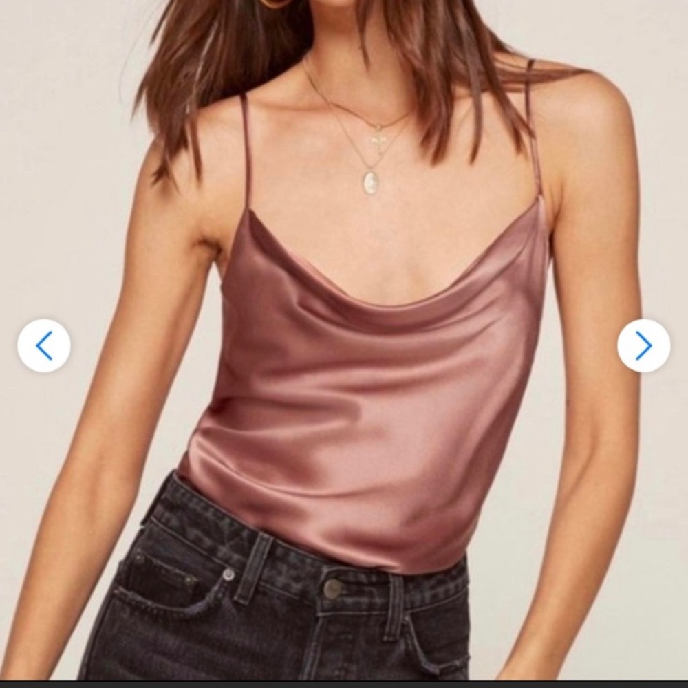 Reformation Silk Cowl Neck Cami